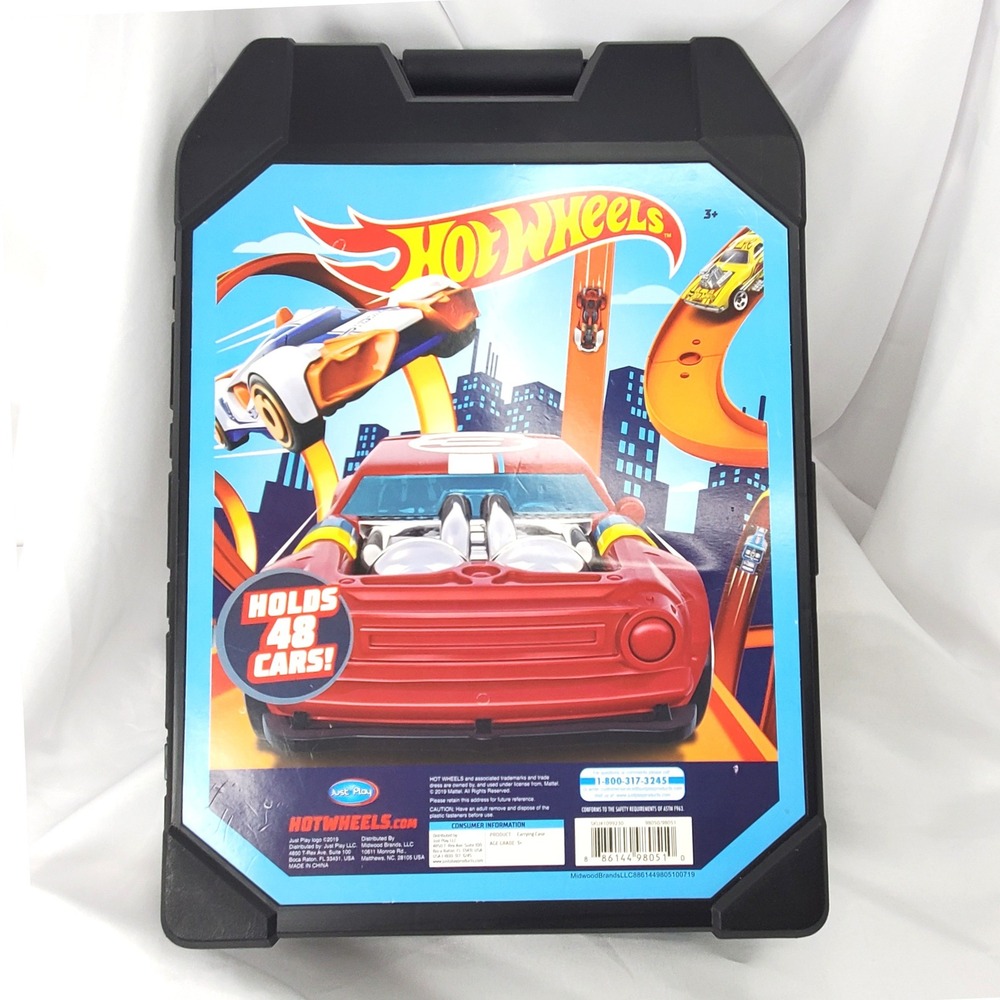 Hot Wheels 48 Car Carrying Case Black Portable Storage Just Play 2019